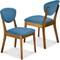 Best Choice Products 2-Piece Mid-Century Modern Wood & Upholstered Dining Chair Set